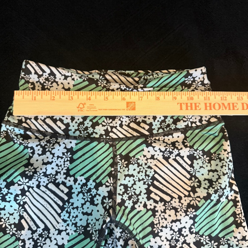 Free People Movement Leggings XS‎ Lose Control Daisy Check Activewear Green - Picture 2 of 7
